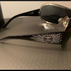 Chanel Sunglasses w/ Swarovski Crystal Chanel Logo